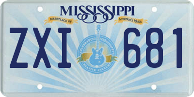 MS license plate ZXI681