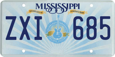 MS license plate ZXI685
