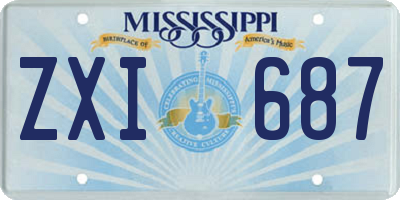 MS license plate ZXI687