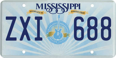 MS license plate ZXI688