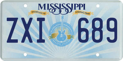 MS license plate ZXI689