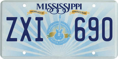 MS license plate ZXI690