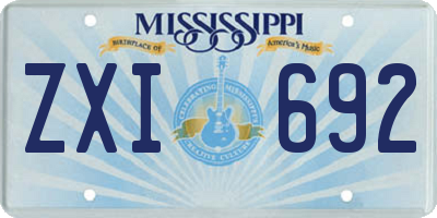 MS license plate ZXI692