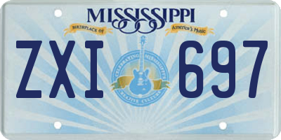 MS license plate ZXI697