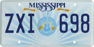 MS license plate ZXI698