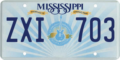 MS license plate ZXI703