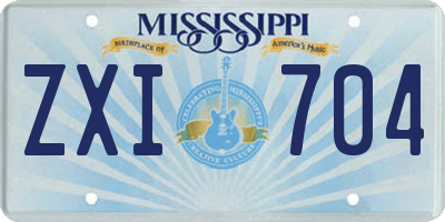 MS license plate ZXI704