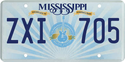 MS license plate ZXI705