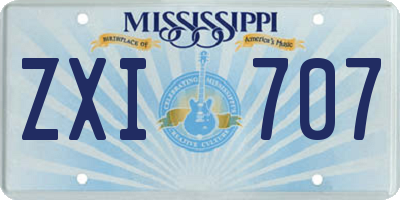 MS license plate ZXI707