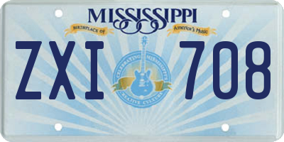 MS license plate ZXI708