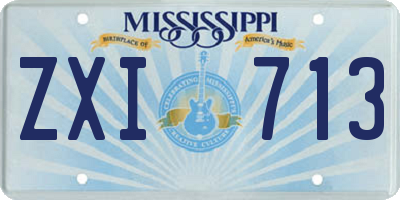 MS license plate ZXI713
