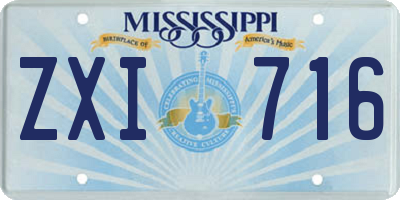 MS license plate ZXI716