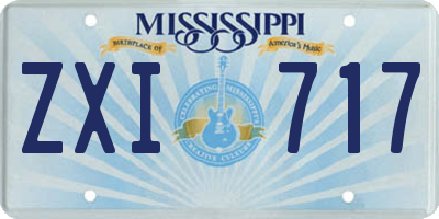 MS license plate ZXI717