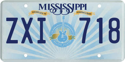 MS license plate ZXI718