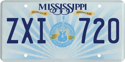MS license plate ZXI720
