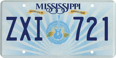 MS license plate ZXI721