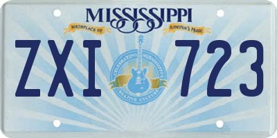 MS license plate ZXI723