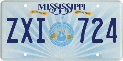 MS license plate ZXI724