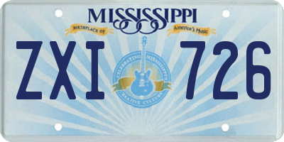 MS license plate ZXI726