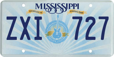 MS license plate ZXI727