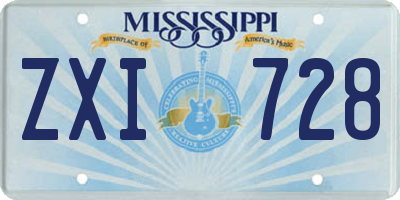 MS license plate ZXI728