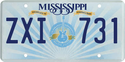 MS license plate ZXI731