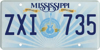 MS license plate ZXI735