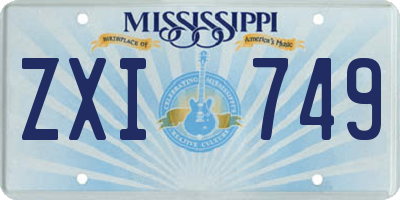 MS license plate ZXI749