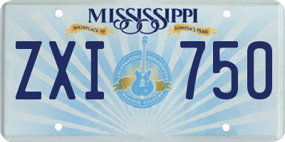 MS license plate ZXI750