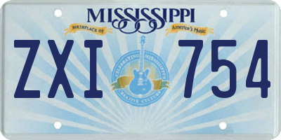 MS license plate ZXI754