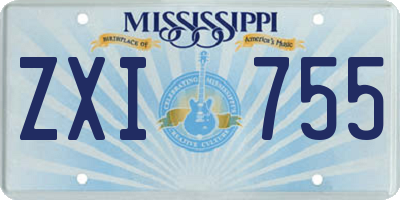 MS license plate ZXI755