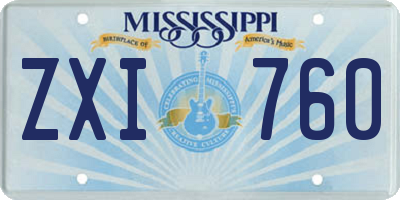 MS license plate ZXI760
