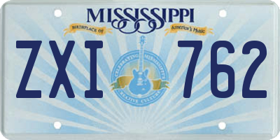 MS license plate ZXI762