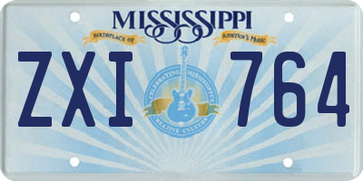 MS license plate ZXI764
