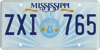 MS license plate ZXI765