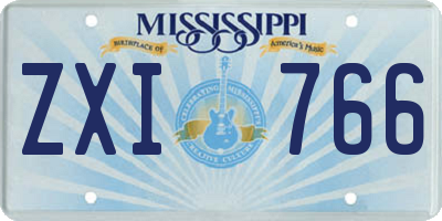 MS license plate ZXI766