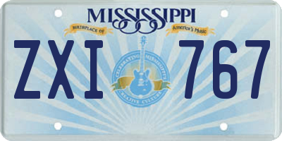 MS license plate ZXI767