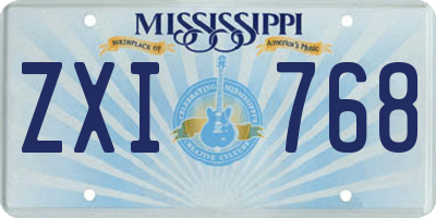 MS license plate ZXI768