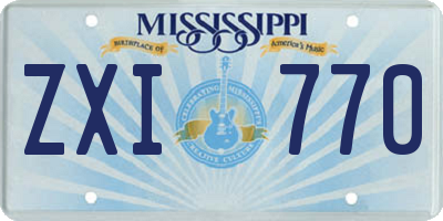 MS license plate ZXI770