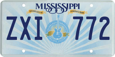 MS license plate ZXI772