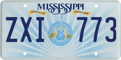 MS license plate ZXI773