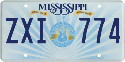 MS license plate ZXI774