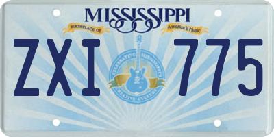 MS license plate ZXI775
