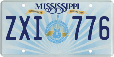 MS license plate ZXI776