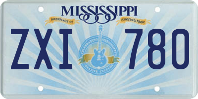 MS license plate ZXI780