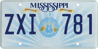 MS license plate ZXI781