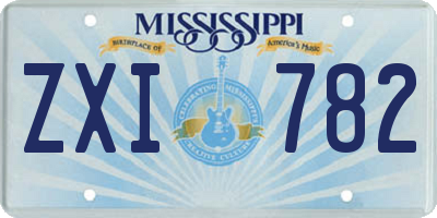 MS license plate ZXI782