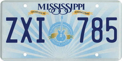 MS license plate ZXI785