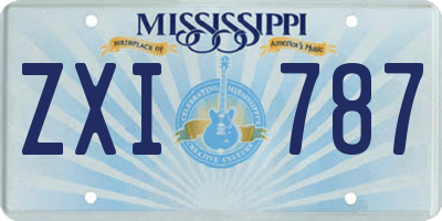 MS license plate ZXI787