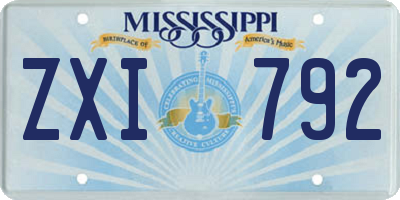 MS license plate ZXI792